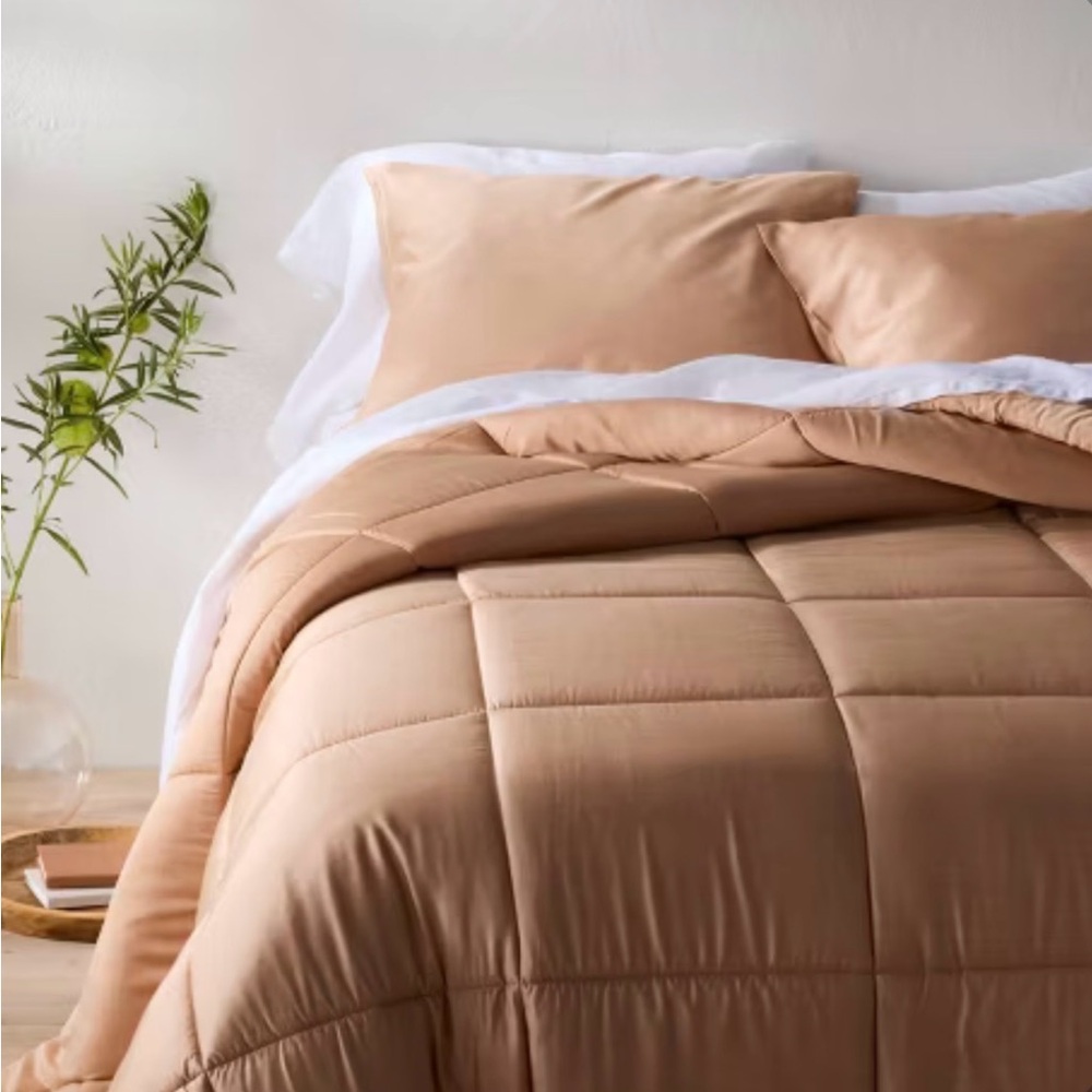 CASALUNA Full/Queen Rayon from Bamboo Comforter Set Light Adobe Clay NEW